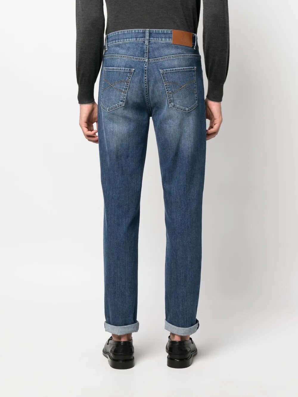 Brunello Cucinelli Men Traditional Fit Five-Pocket Trousers In Comfort Cotton Denim BRUNELLO CUCINELLI