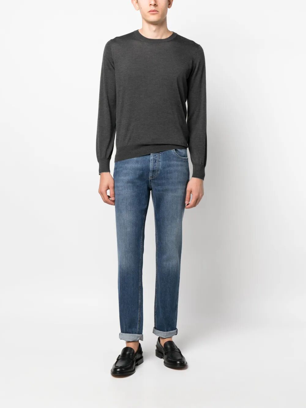 Brunello Cucinelli Men Traditional Fit Five-Pocket Trousers In Comfort Cotton Denim BRUNELLO CUCINELLI