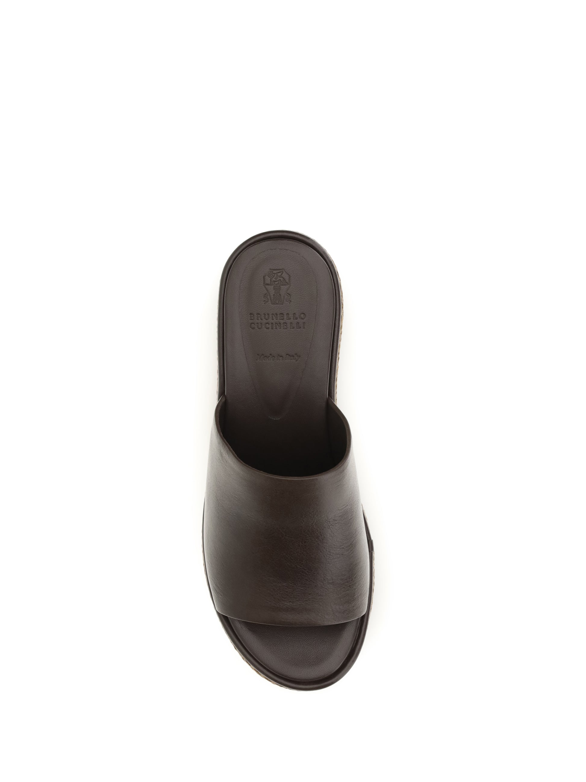 Brunello Cucinelli Women Leather Wedge Sandals BRUNELLO CUCINELLI