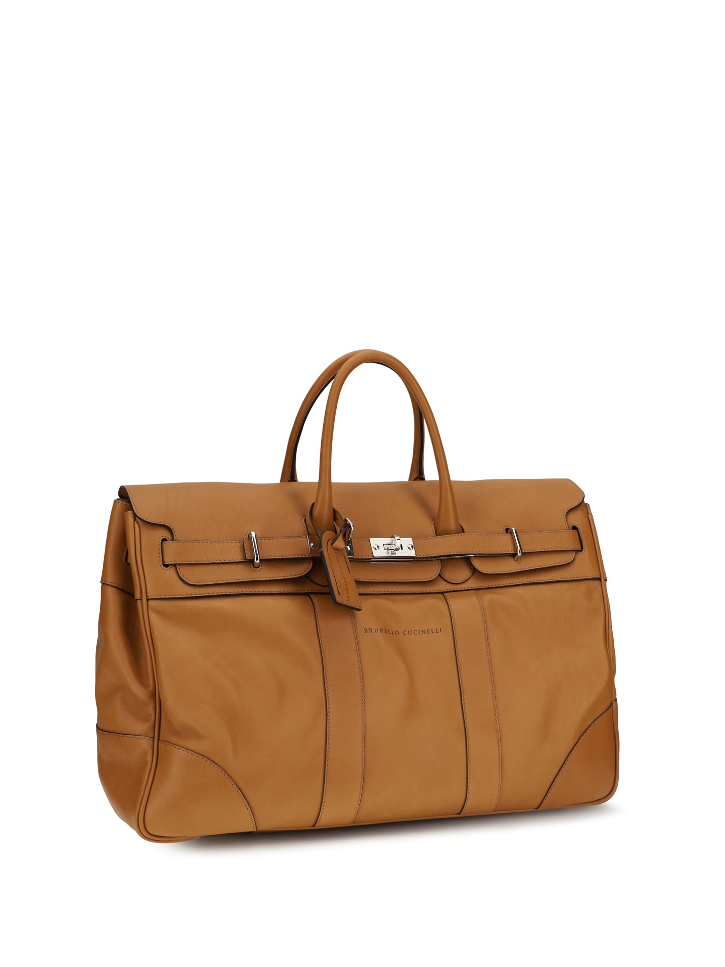 Brunello Cucinelli Men Leather Travel Bag With Logo BRUNELLO CUCINELLI