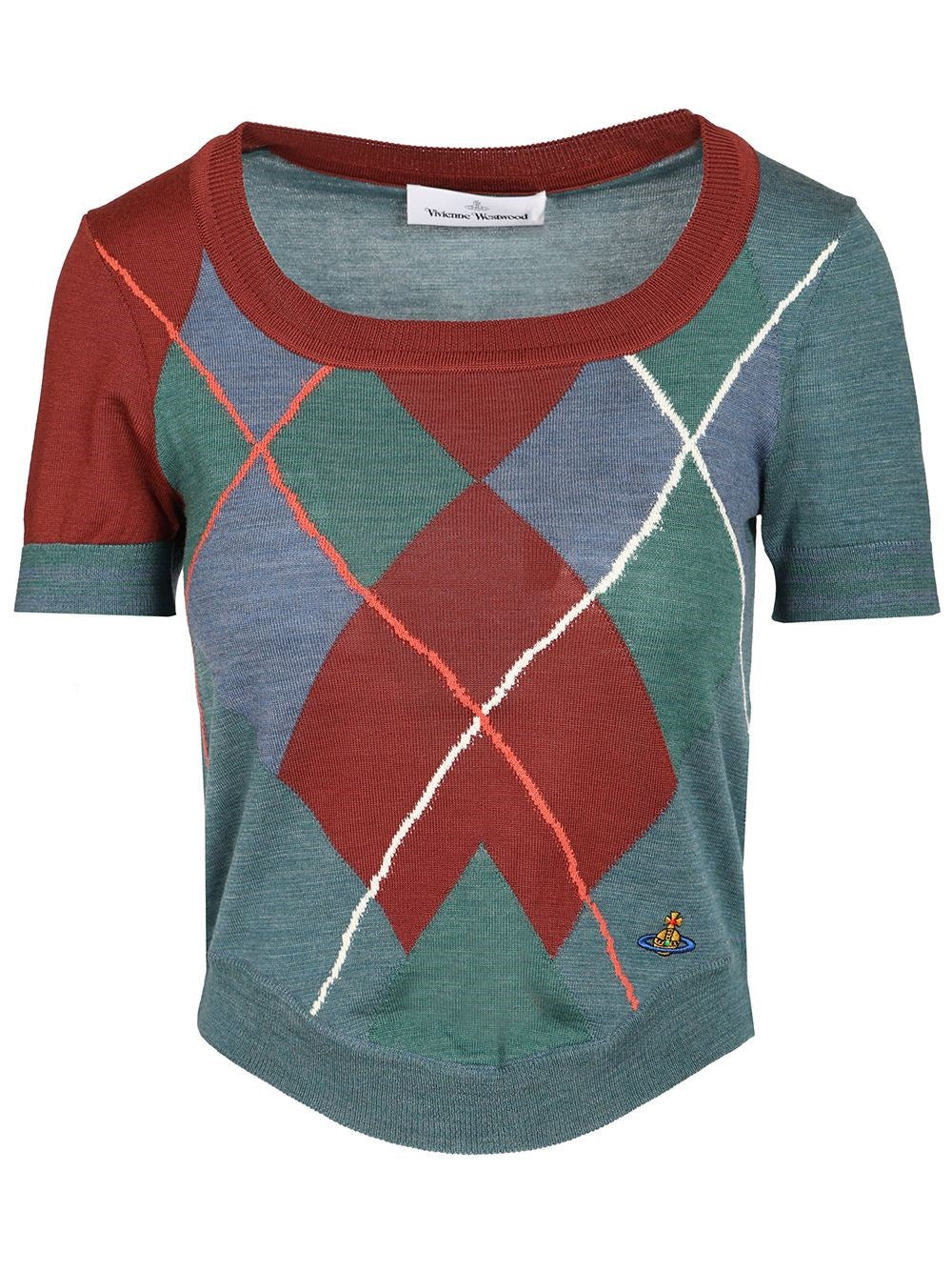 Vivienne Westwood Women Argyle Wool And Cotton Sweater VIVIENNE WESTWOOD