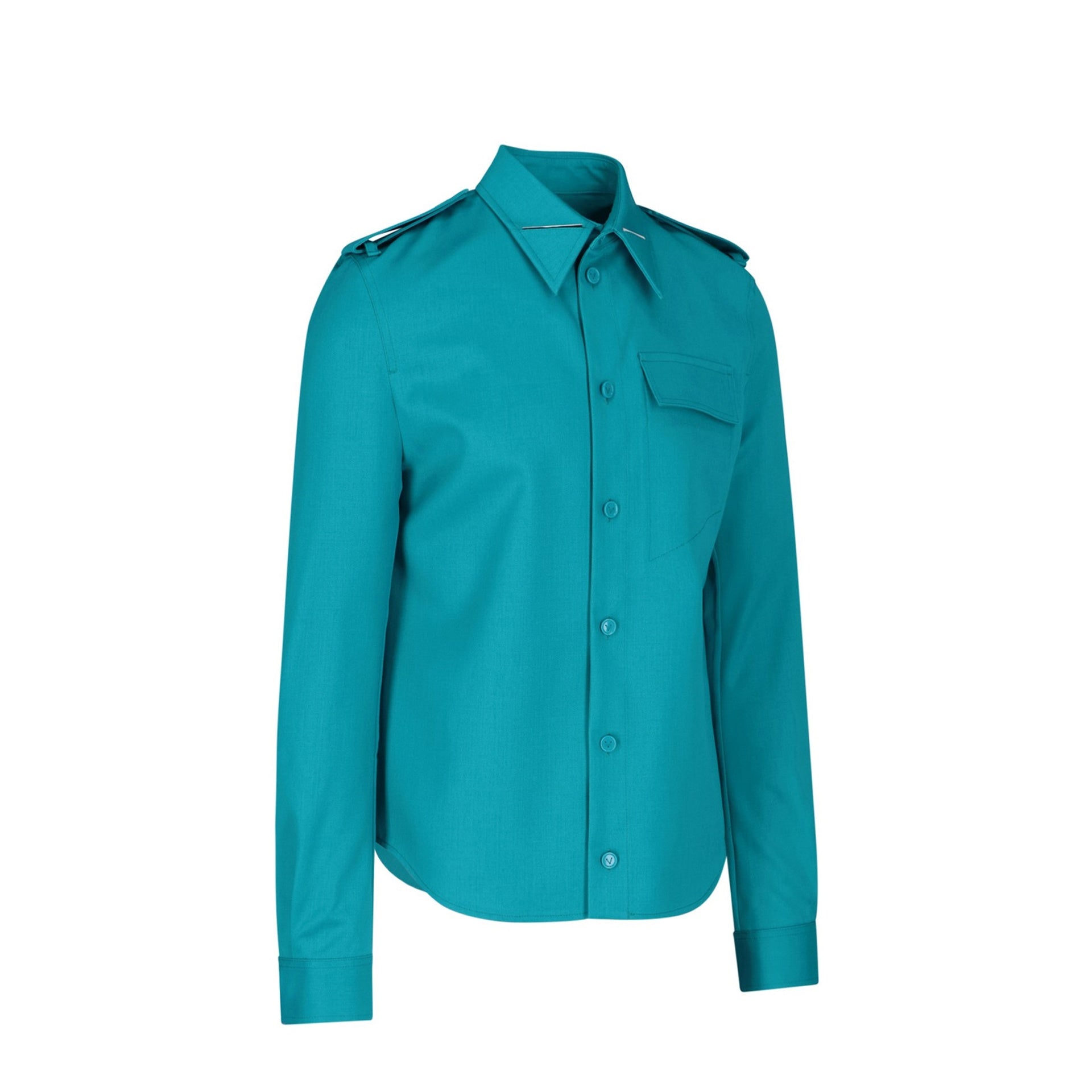 Bottega Veneta Grain De Poudre Wool Shirt Men BOTTEGA VENETA