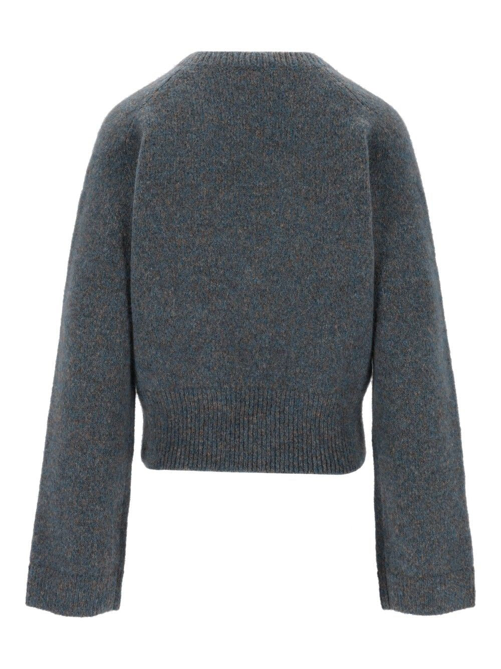 Ganni Women Melange Mohair Deep V-Neck GANNI