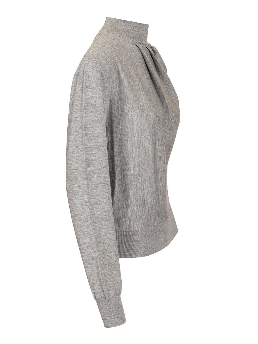 Givenchy Women Draped Wool Blend Turtleneck Sweater GIVENCHY