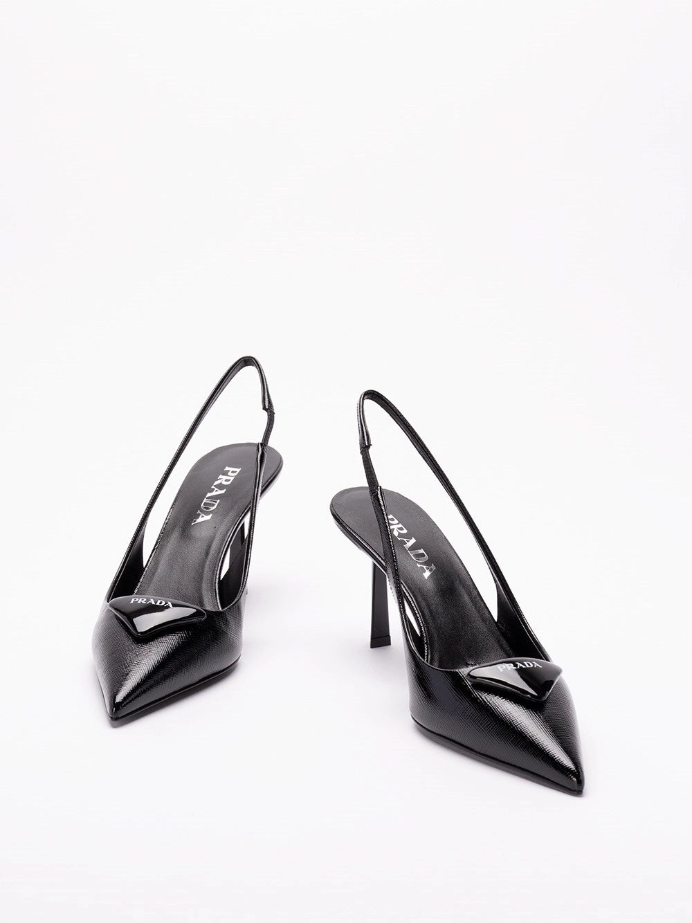 Prada Women Saffiano Patent Leather Slingback Pumps PRADA