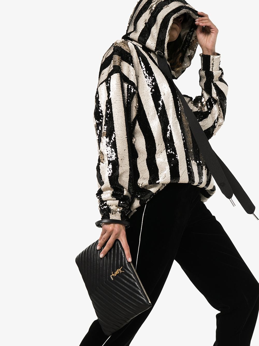 Saint Laurent Women Cassandre Matelassé Leather Tablet Pouch SAINT LAURENT