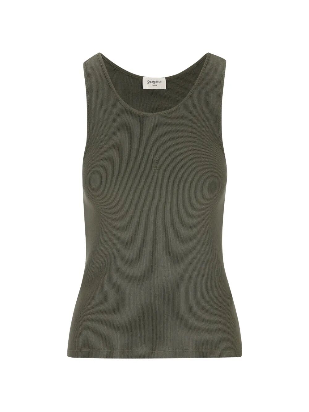 Saint Laurent Women Cassandre Tank Top With Tonal Embroidery SAINT LAURENT
