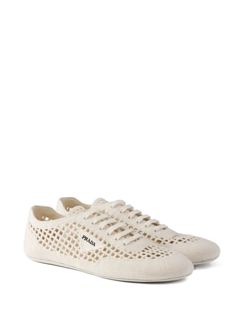 Prada Women Collapse Crochet Laced Sneakers PRADA