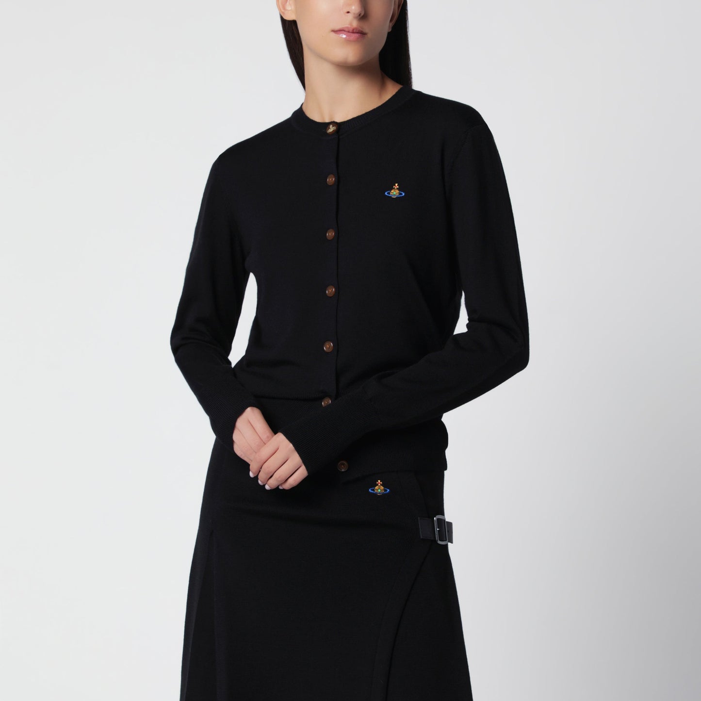 Vivienne Westwood Black Cardigan With Orb Logo Women VIVIENNE WESTWOOD