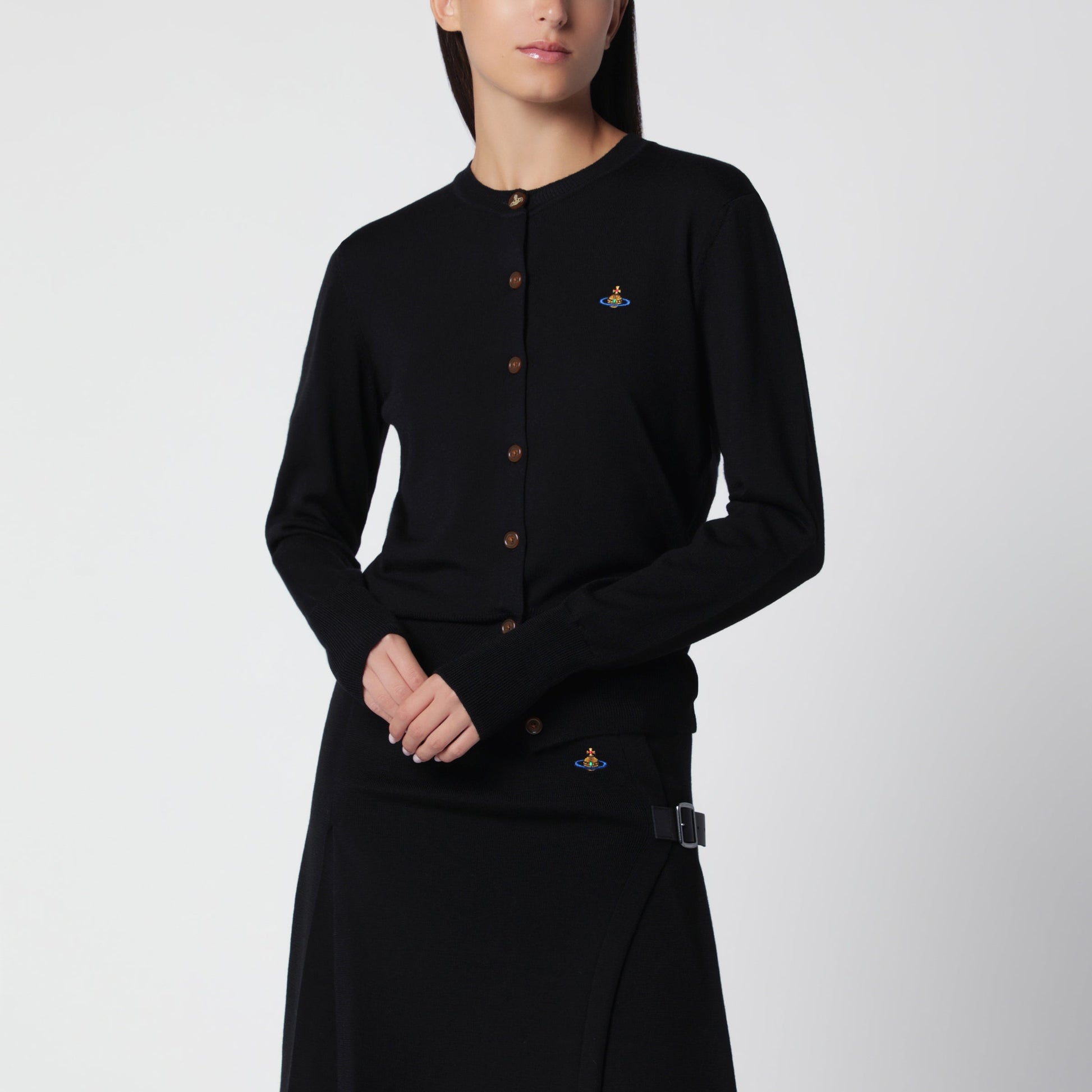Vivienne Westwood Black Cardigan With Orb Logo Women VIVIENNE WESTWOOD