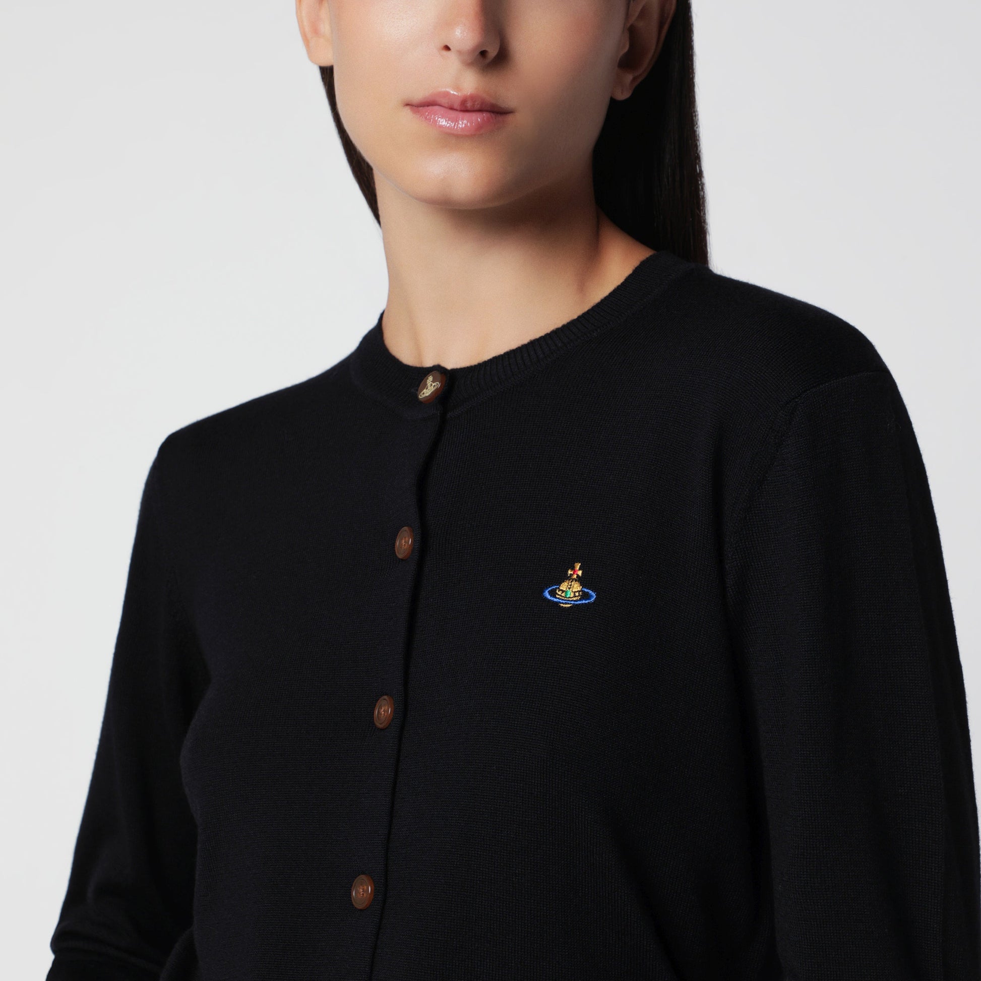 Vivienne Westwood Black Cardigan With Orb Logo Women VIVIENNE WESTWOOD