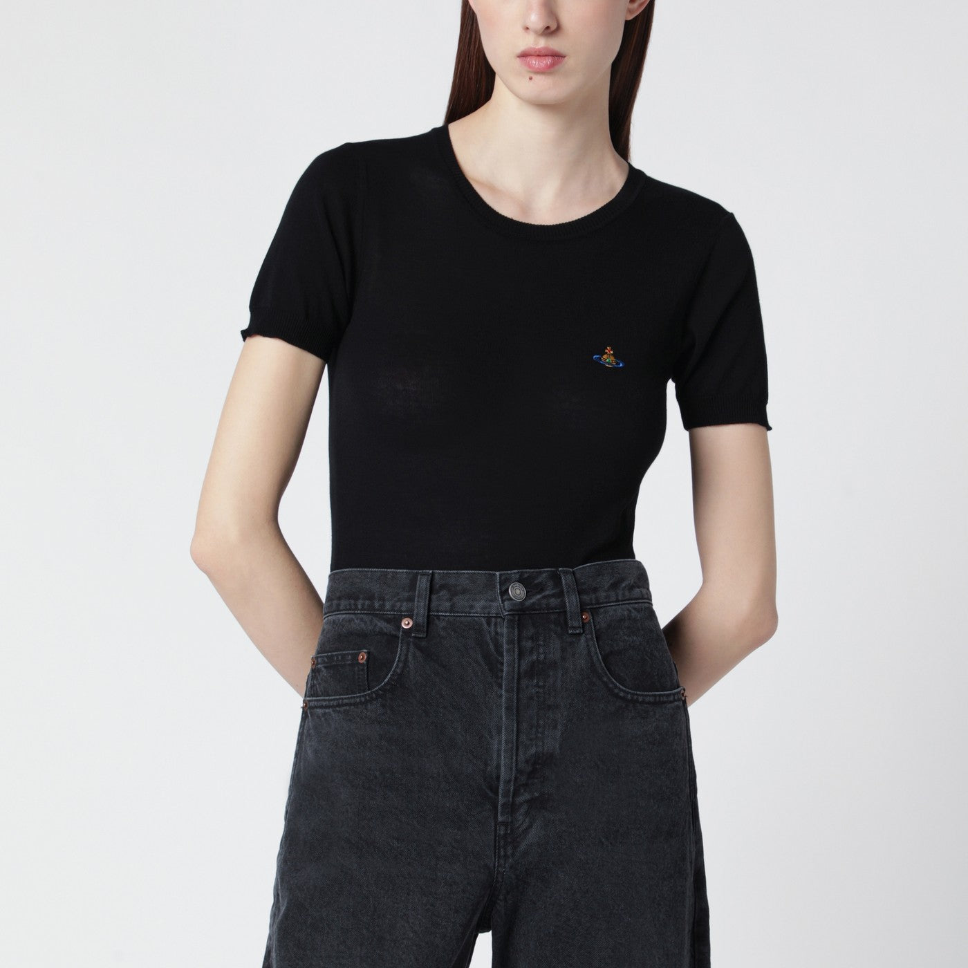 Vivienne Westwood Bea Black Cotton Top Women VIVIENNE WESTWOOD