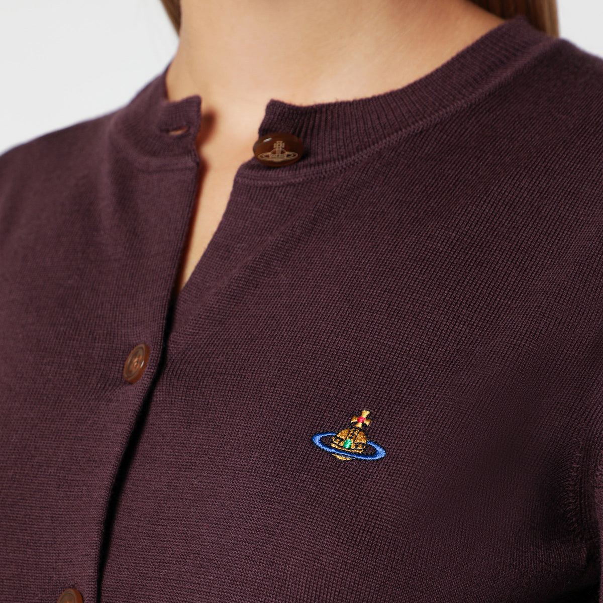 Vivienne Westwood Dark Brown Cropped Bea Cardigan Women VIVIENNE WESTWOOD