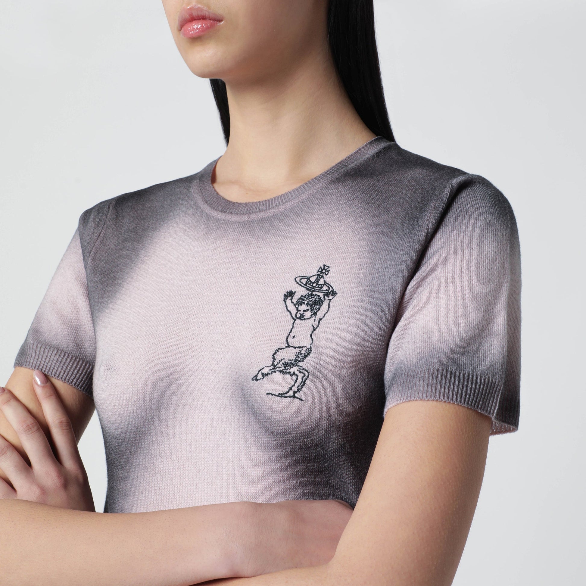 Vivienne Westwood Pink/Black Degrade-Effect Knit Top Women VIVIENNE WESTWOOD