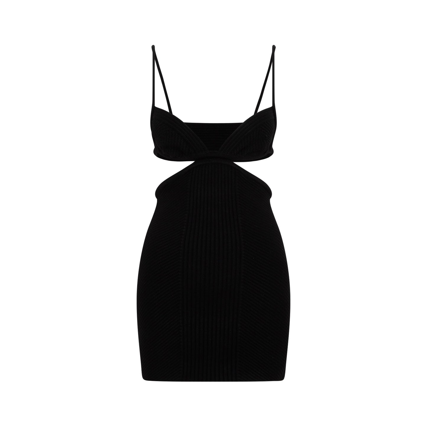 Off White Cut Out Ribbed Mini Dress Women OFF-WHITE
