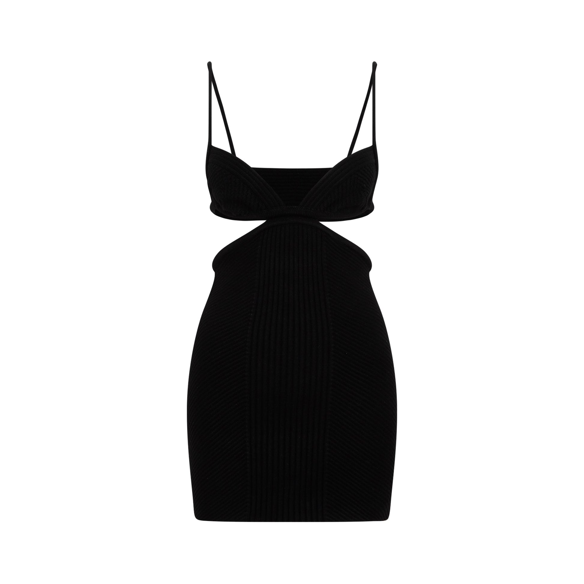 Off White Cut Out Ribbed Mini Dress Women OFF-WHITE
