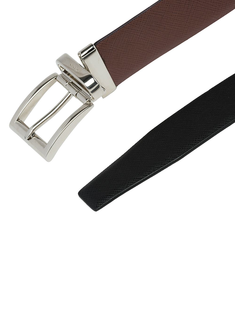 Prada Men Two-Tone Saffiano Leather Reversibile Belt PRADA