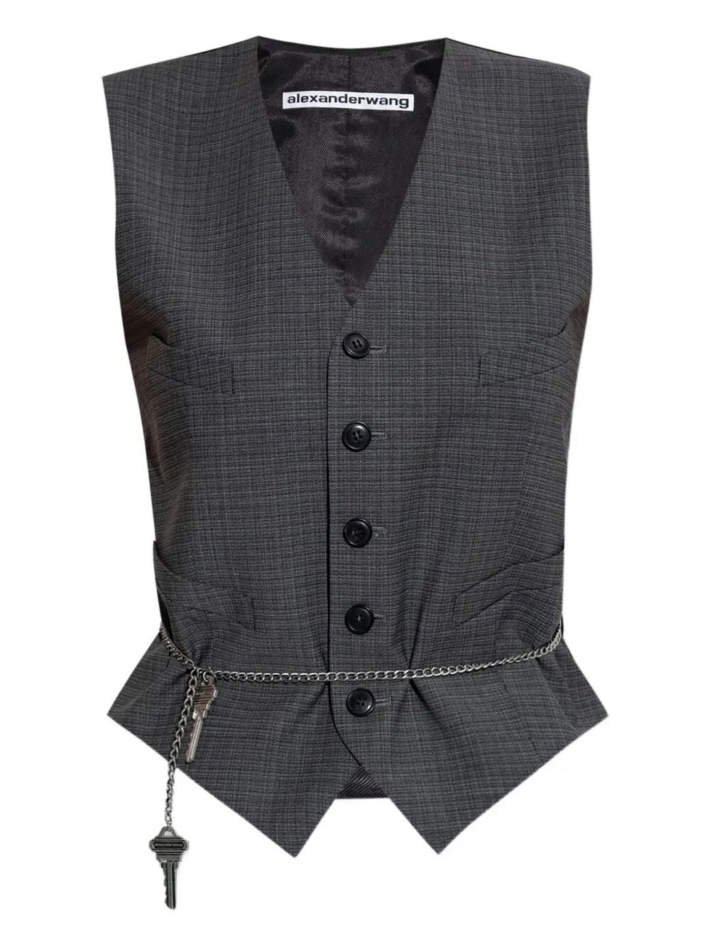 Alexander Wang Women Wool-Blend Tailored Vest With Chain-Link ALEXANDER WANG