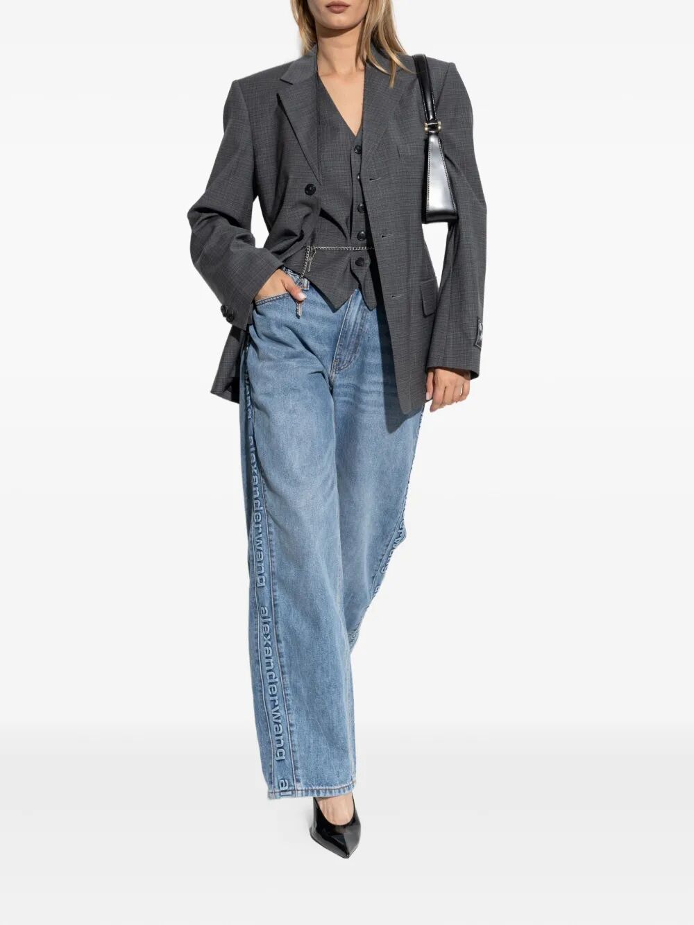 Alexander Wang Women Wool-Blend Tailored Vest With Chain-Link ALEXANDER WANG