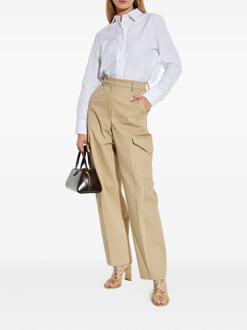 Givenchy Women Cotton And Wool Cocoon Trousers With Pockets GIVENCHY