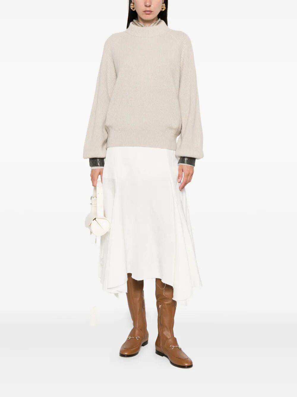 Brunello Cucinelli Women Maglione A Coste Con Polsini Gioiello BRUNELLO CUCINELLI