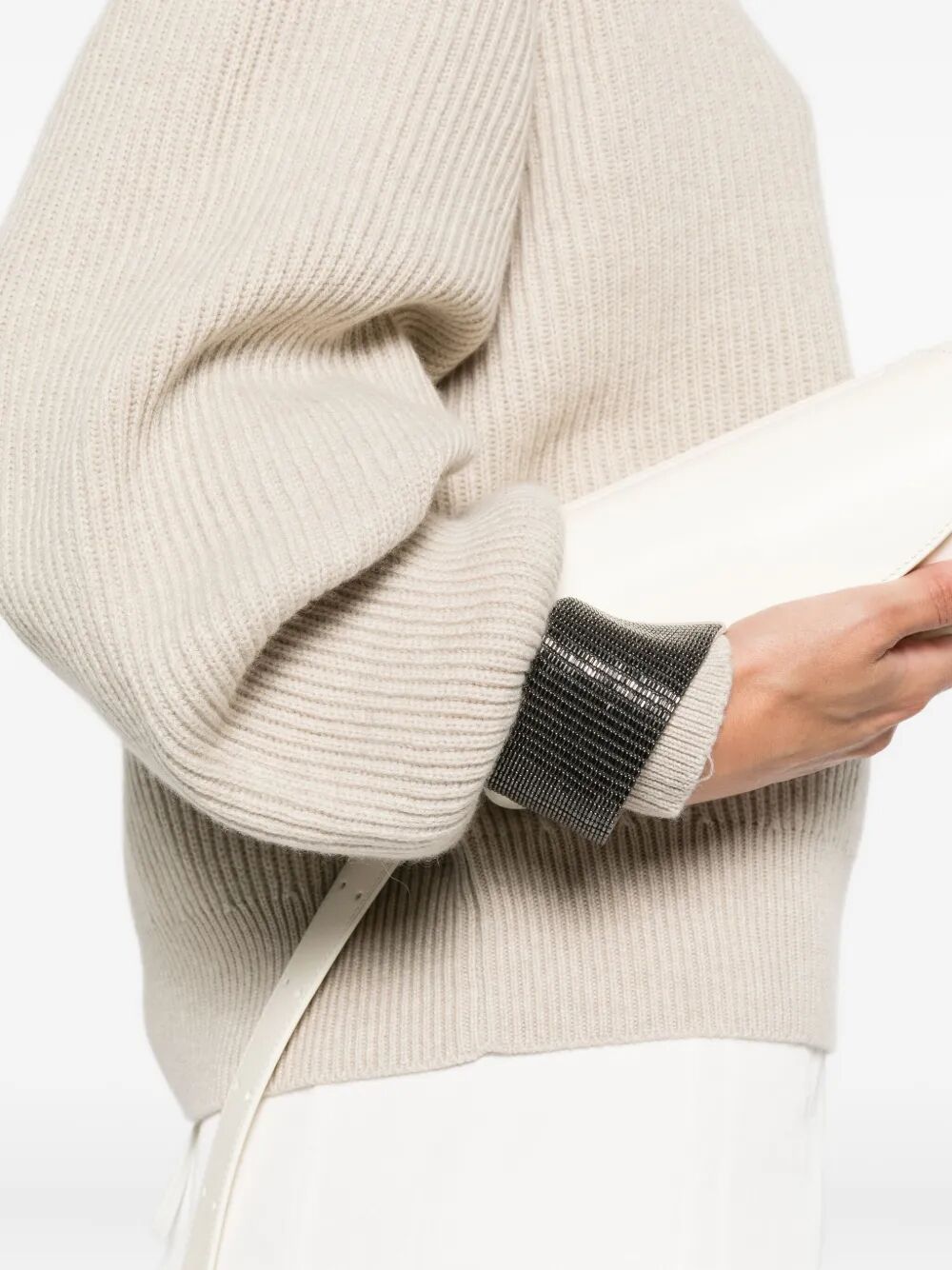 Brunello Cucinelli Women Maglione A Coste Con Polsini Gioiello