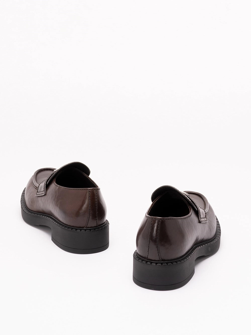 Prada Men Chocolate Leather Loafers PRADA