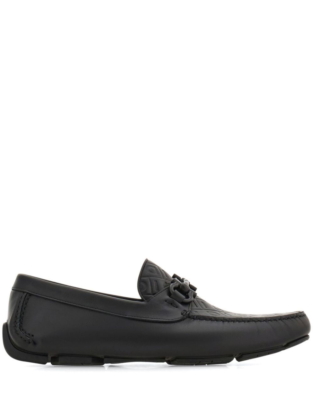 Ferragamo Men Embossed Gancini Monogram Driving Loafers FERRAGAMO