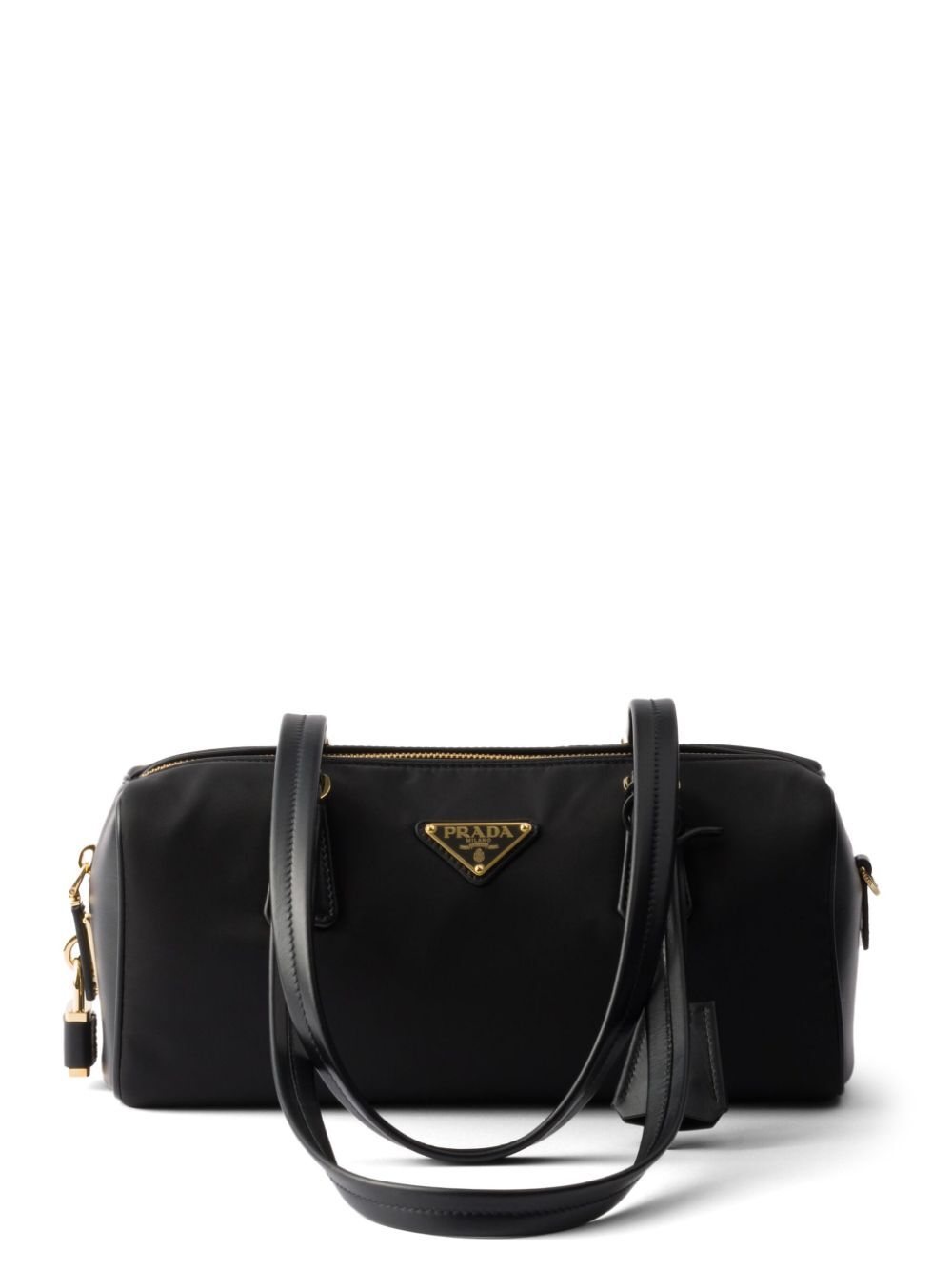 Prada Women Re-Nylon And Leather Medium Top-Handle Bag With Padlock PRADA
