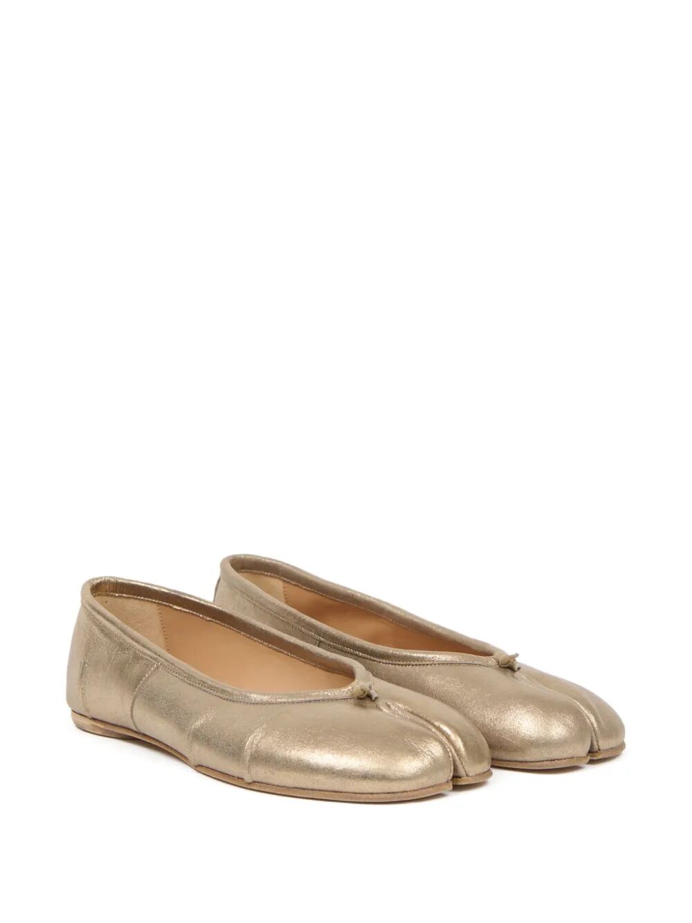 Maison Margiela Women Tabi New Metallic Leather Ballerinas With Laminated Finish MAISON MARGIELA