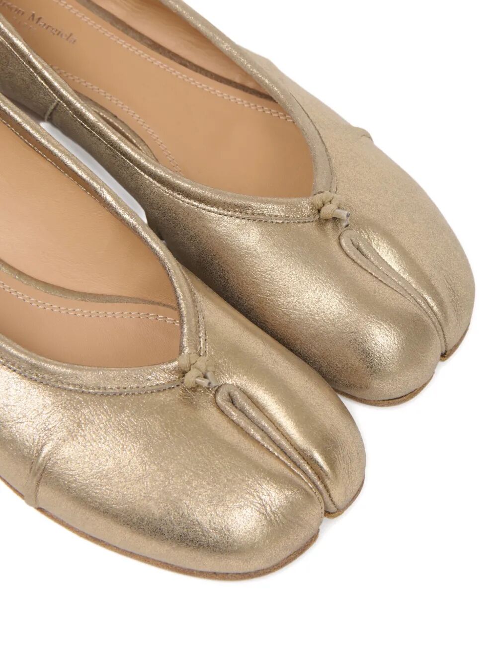 Maison Margiela Women Tabi New Metallic Leather Ballerinas With Laminated Finish MAISON MARGIELA