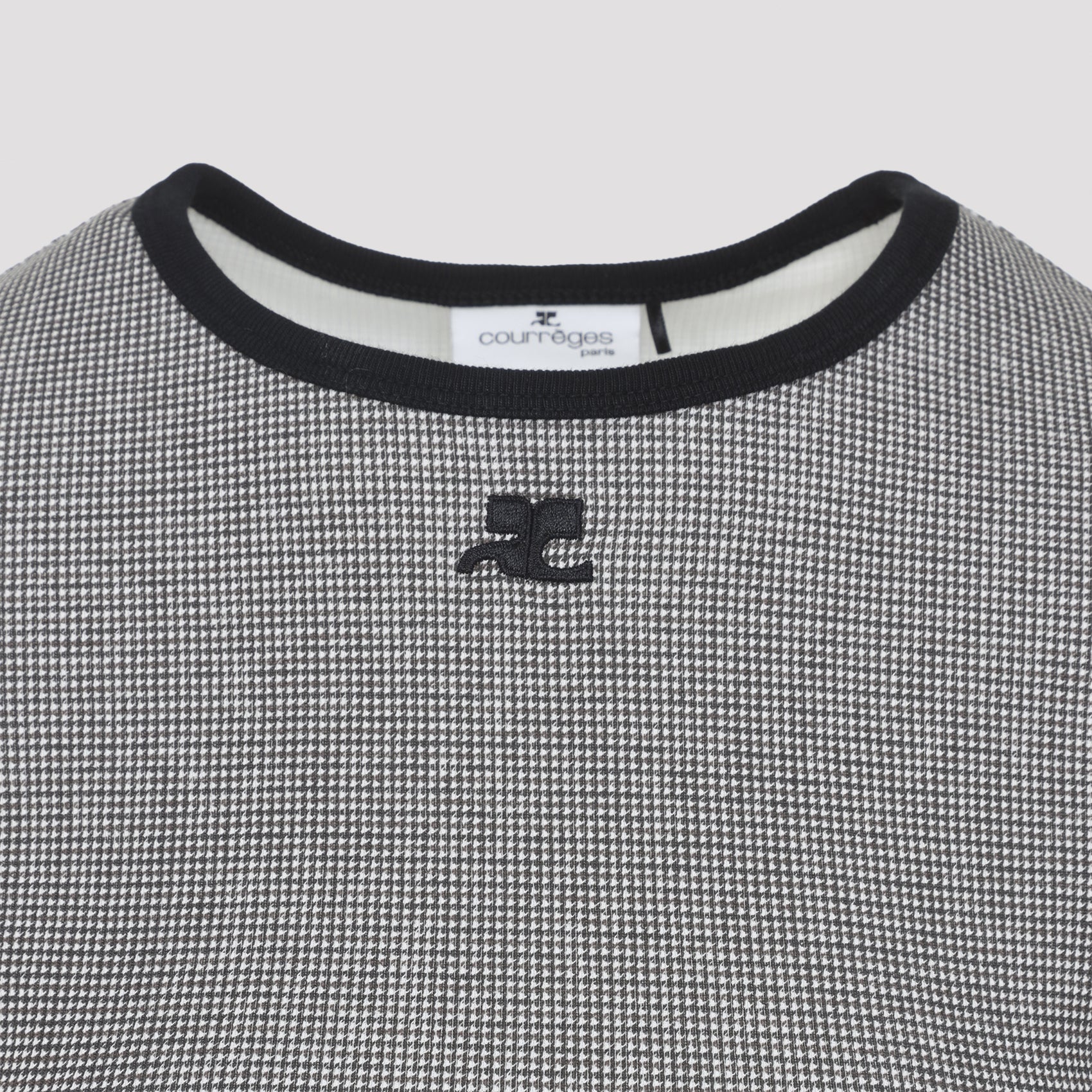 Courreges Houndstooth Contrast T-Shirt Women COURREGES