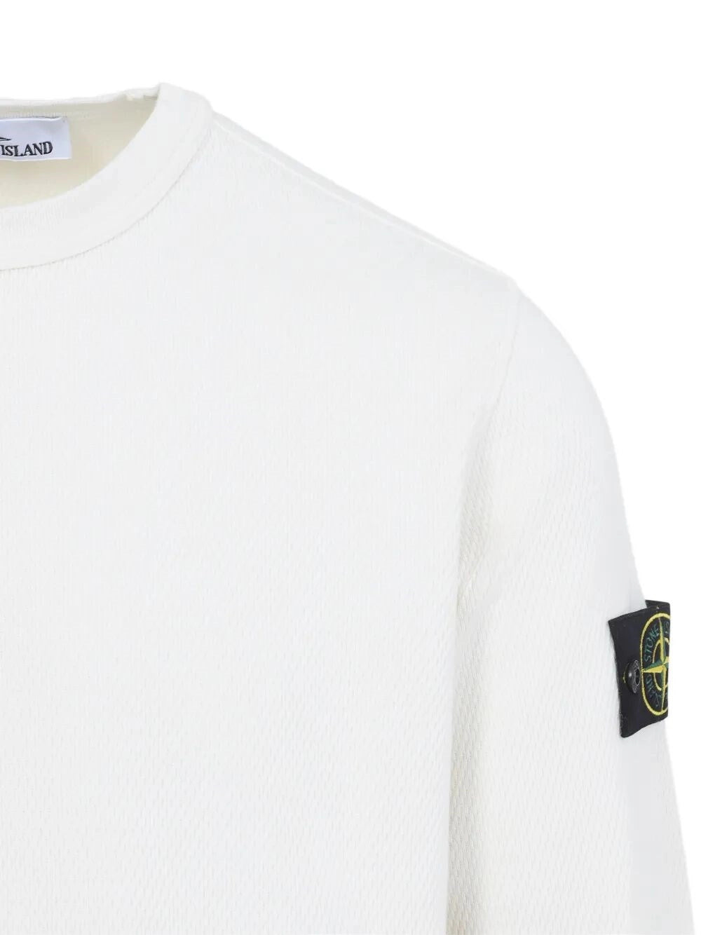 Stone Island Men Mesh Stitch Organic Cotton Fleece Sweatshirt STONE ISLAND