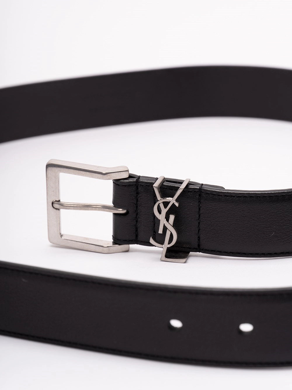 Saint Laurent Men Cassandre Vadim Belt In Smooth Leather SAINT LAURENT