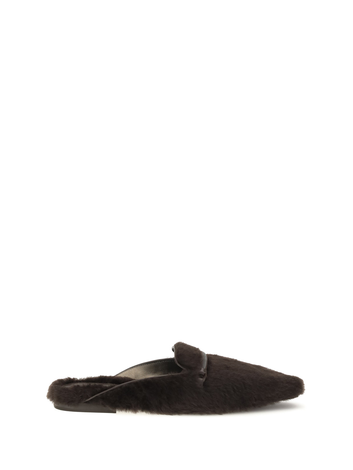 Brunello Cucinelli Women Shearling Ballerinas With Precious Bar BRUNELLO CUCINELLI