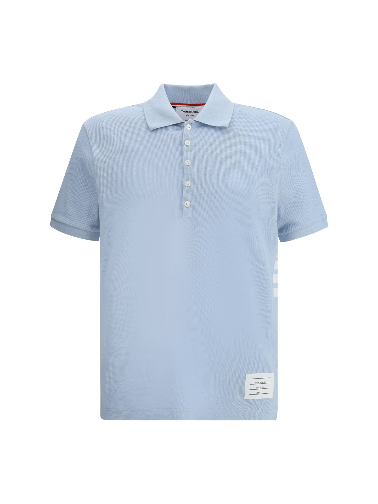 Thom Browne Men Polo Whit Iconic Bands THOM BROWNE