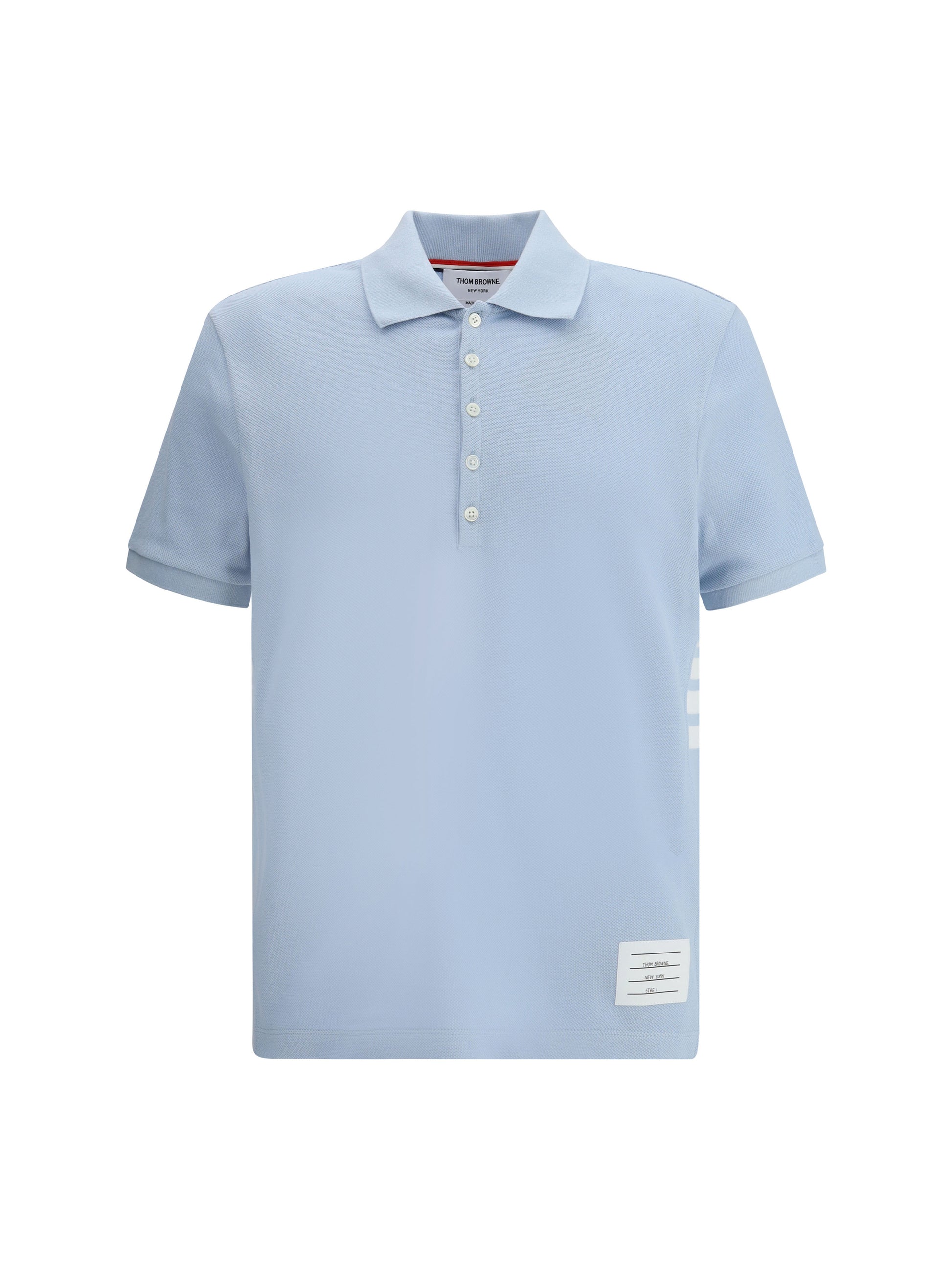 Thom Browne Men Polo Whit Iconic Bands THOM BROWNE