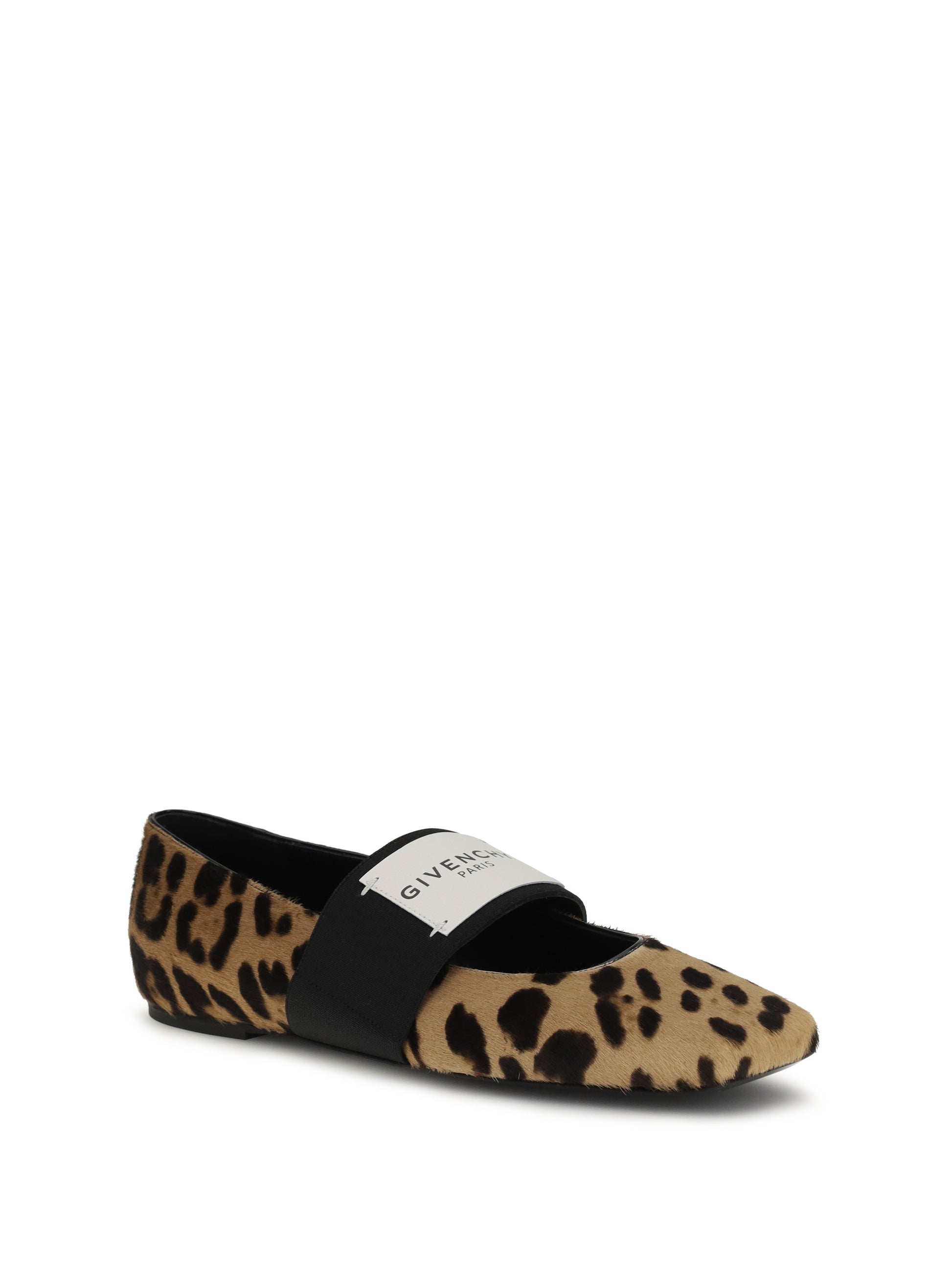 Givenchy Women Leopard Print Sliced Square Ballerinas GIVENCHY