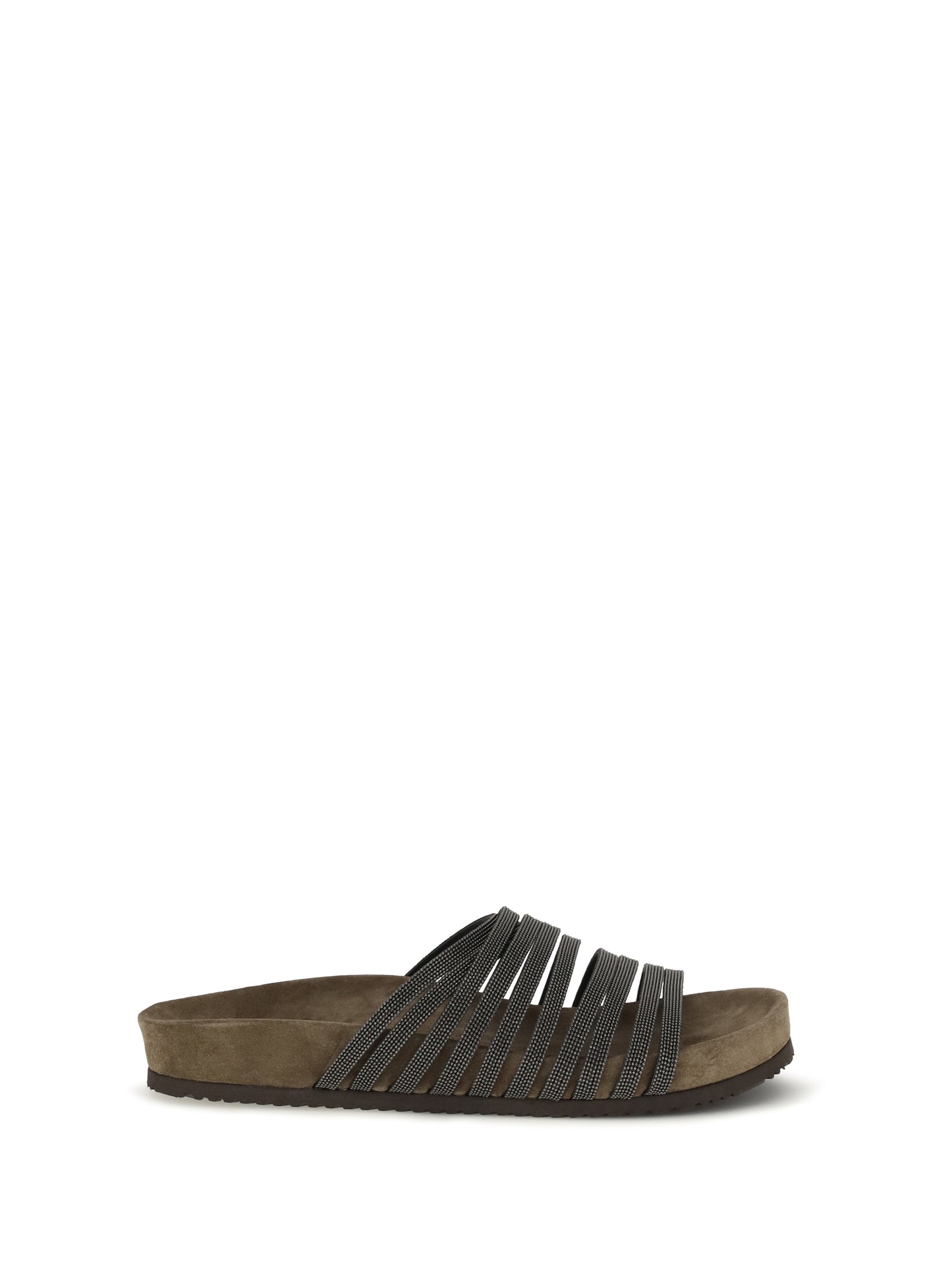 Brunello Cucinelli Women Lace-Up Slides With Monili Embellishment BRUNELLO CUCINELLI