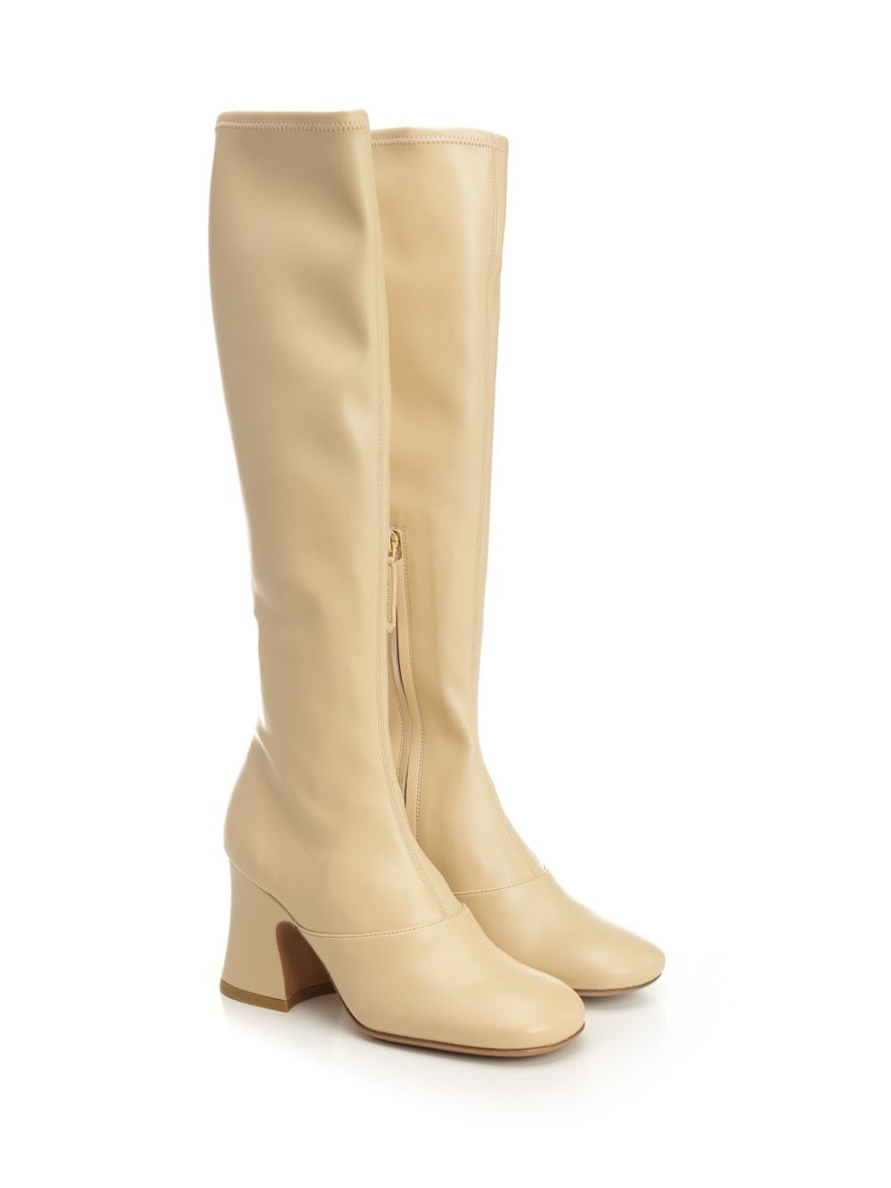 Chloe Women Cream Synthetic Leather Janis Boots CHLOE