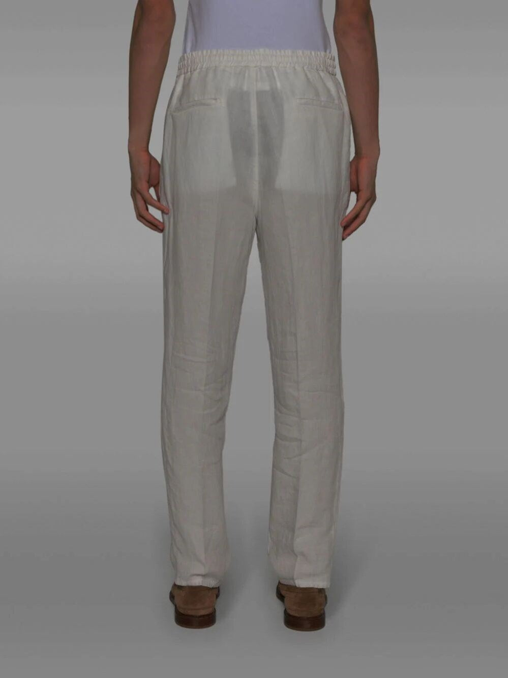 Brunello Cucinelli Men Garment-Dyed Pants With Drawstring And Double Pleats BRUNELLO CUCINELLI