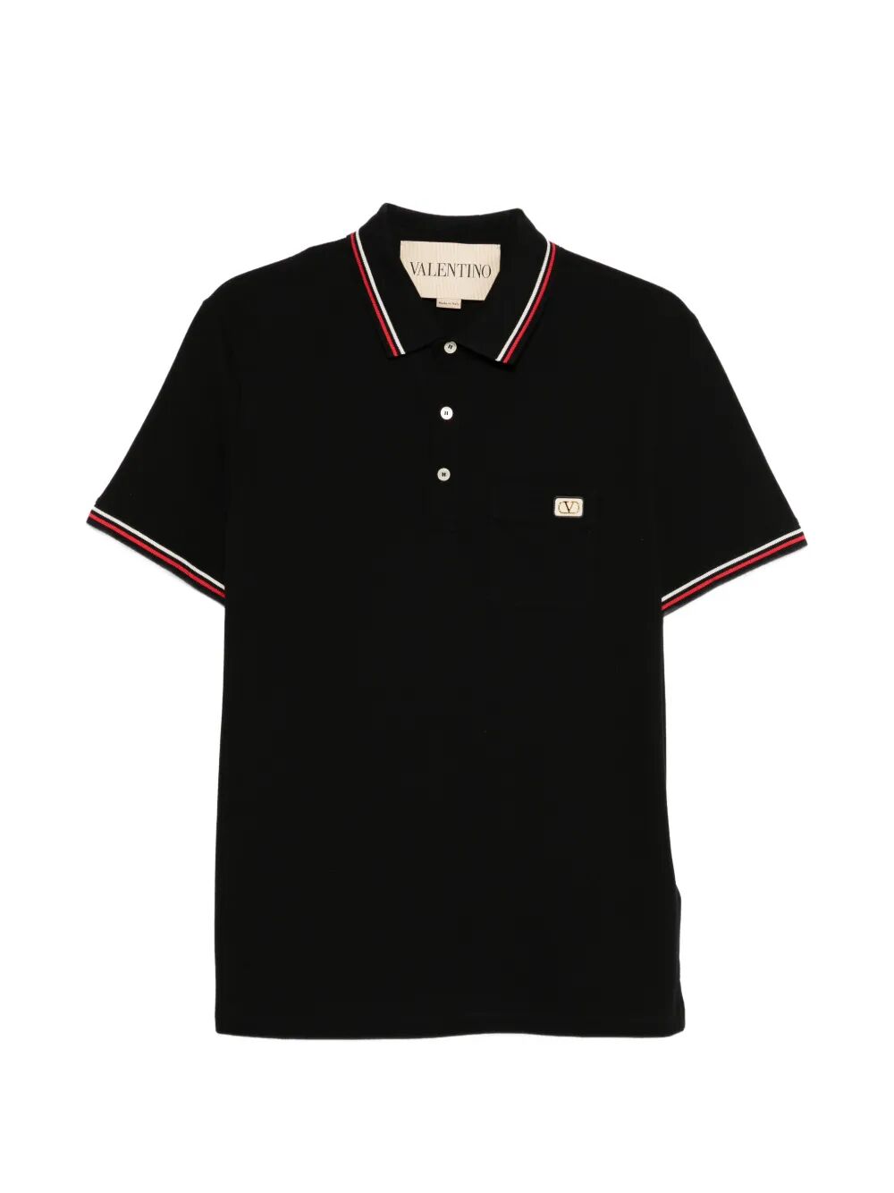 Valentino Garavani Men Cotton Piqué Polo Shirt With Vlogo Patch VALENTINO GARAVANI