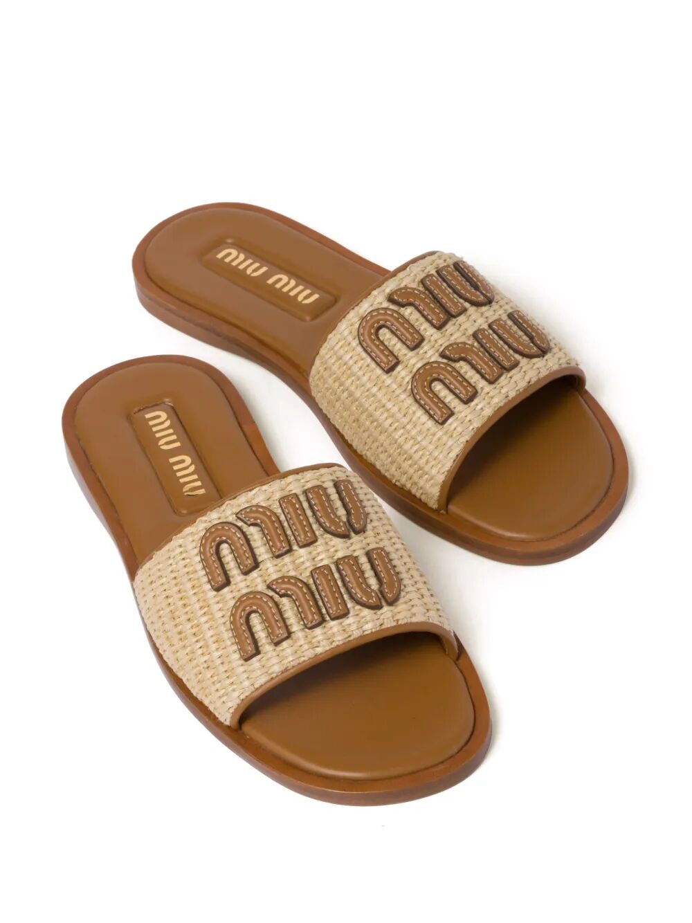 Miu Miu Women Canvas And Leather Slides MIU MIU