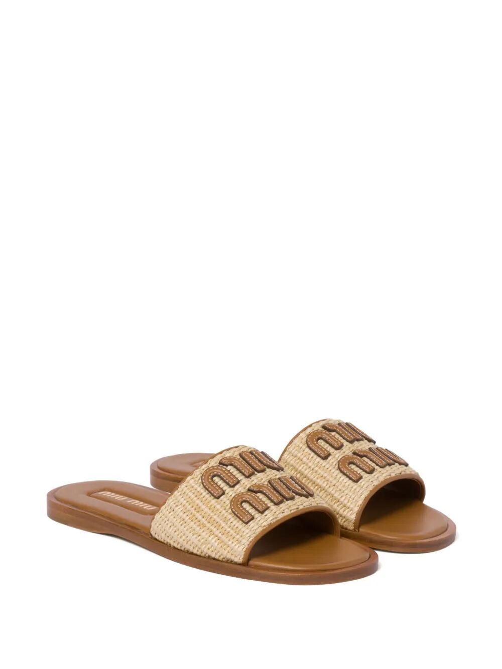 Miu Miu Women Canvas And Leather Slides MIU MIU