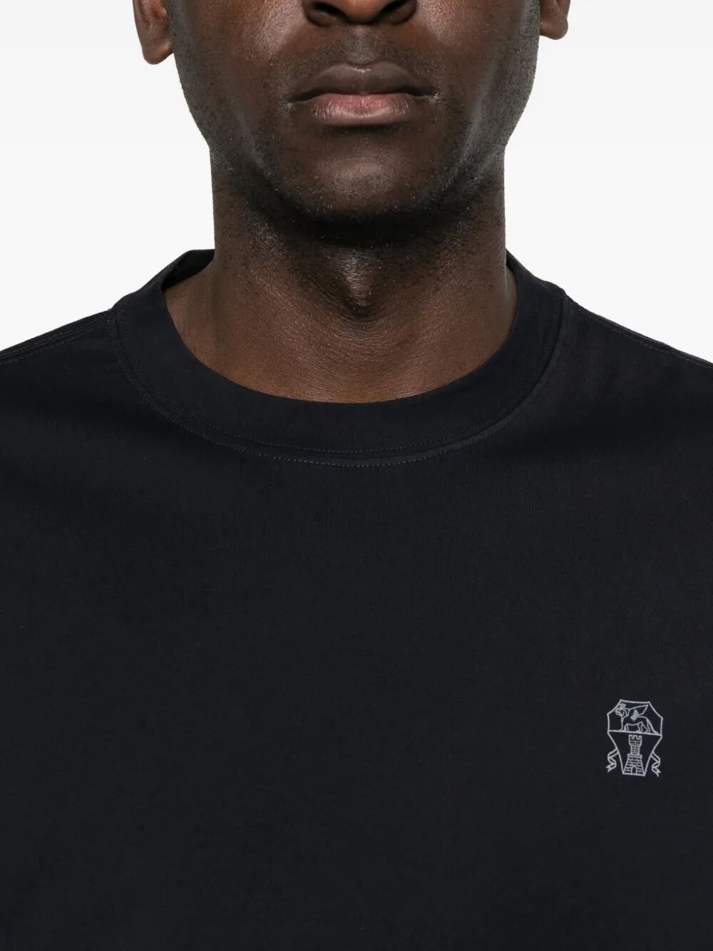 Brunello Cucinelli Men Cotton Jersey Crew Neck T-Shirt With Logo BRUNELLO CUCINELLI