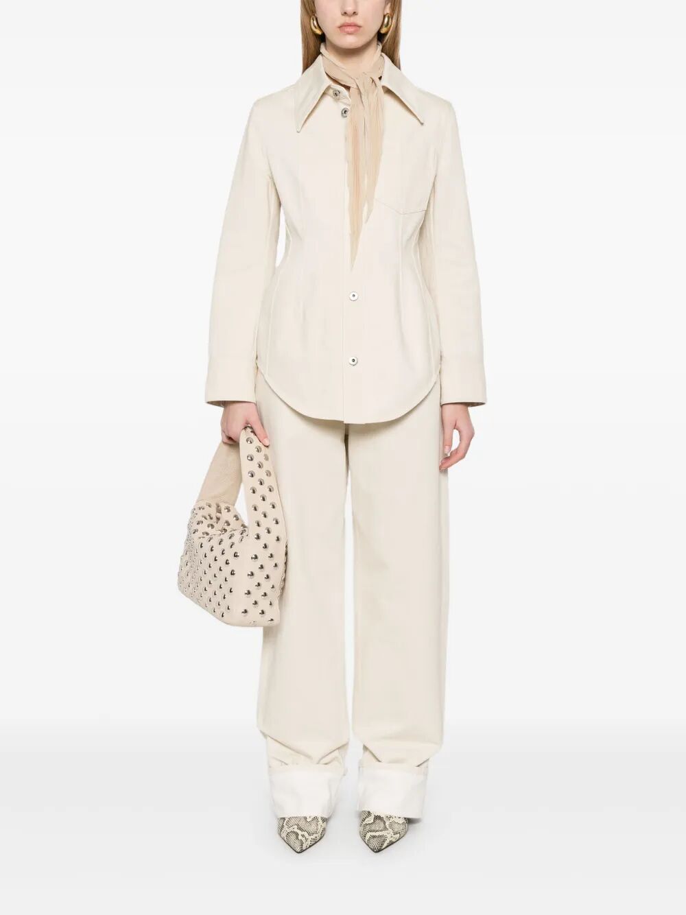 Bottega Veneta Women Back Print Straight Leg Jeans BOTTEGA VENETA