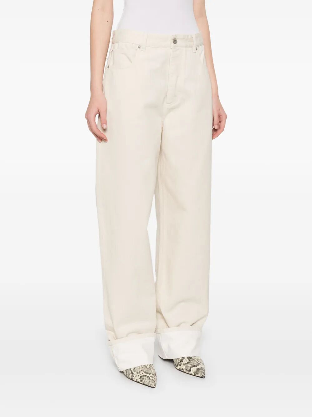 Bottega Veneta Women Back Print Straight Leg Jeans BOTTEGA VENETA