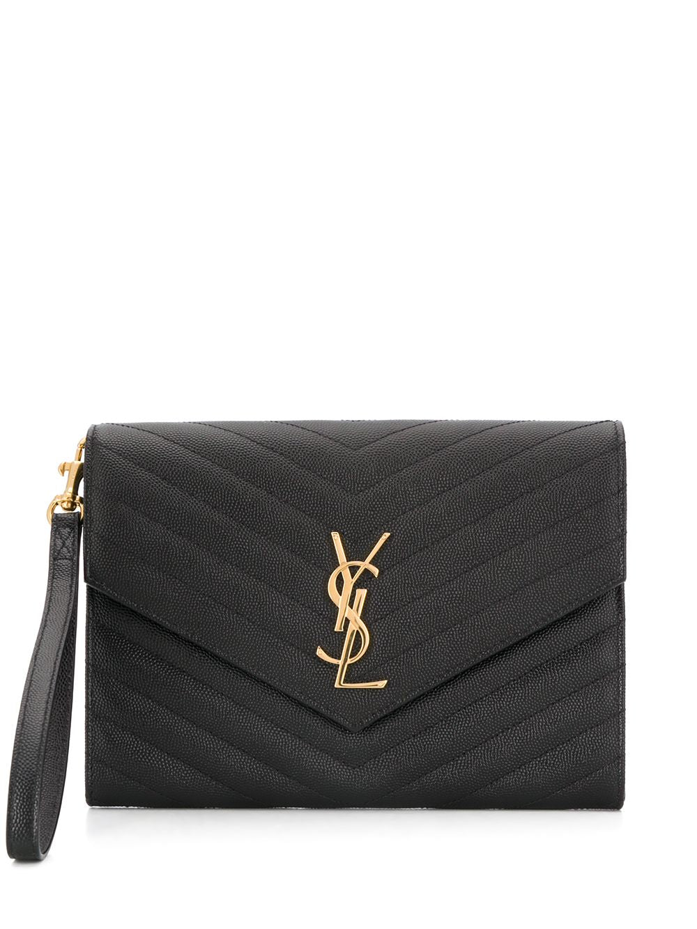 Saint Laurent Women Cassandre Matelassé Flap Pouch In Grain De Poudre Leather SAINT LAURENT