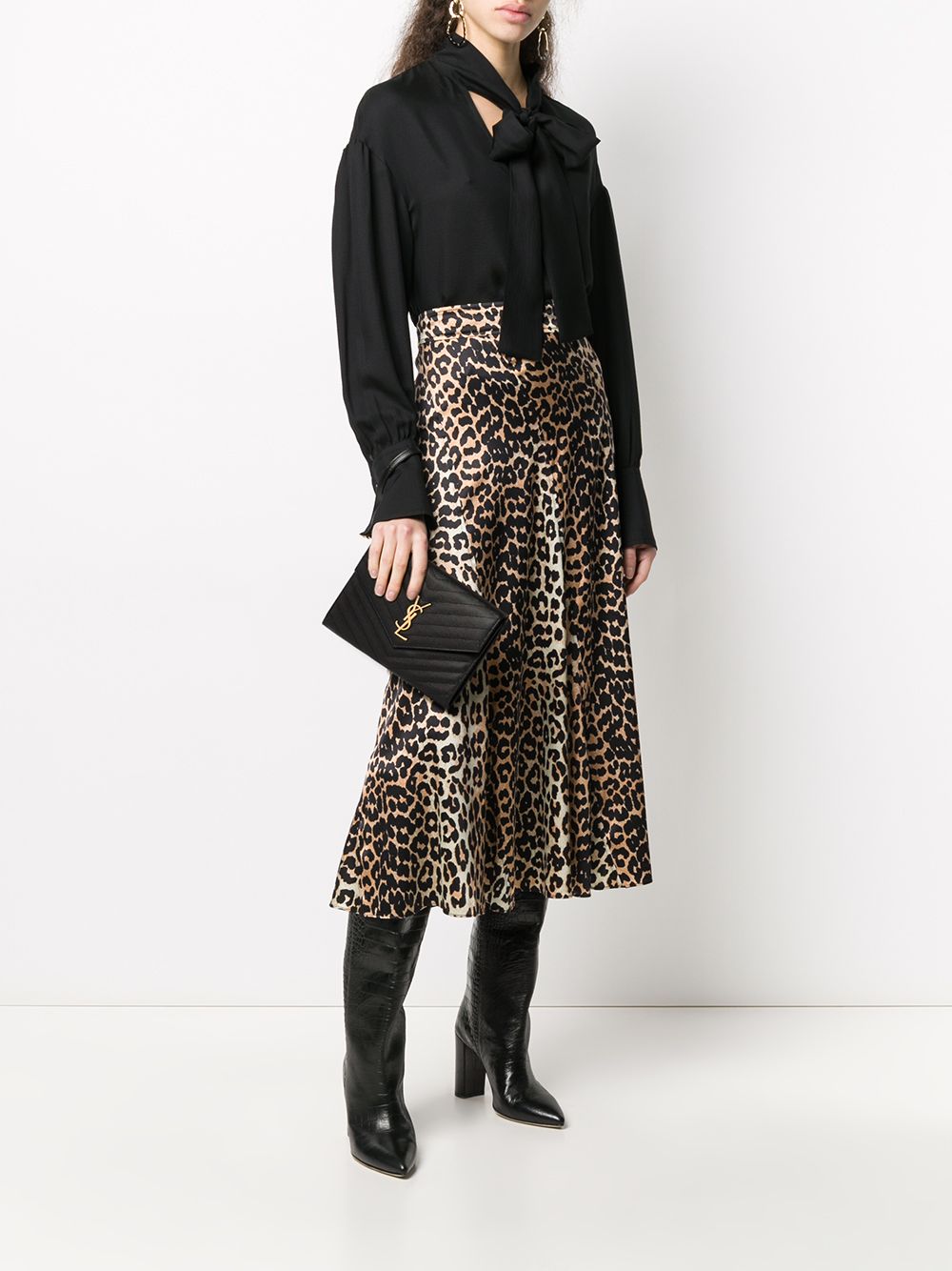 Saint Laurent Women Cassandre Matelassé Flap Pouch In Grain De Poudre Leather SAINT LAURENT