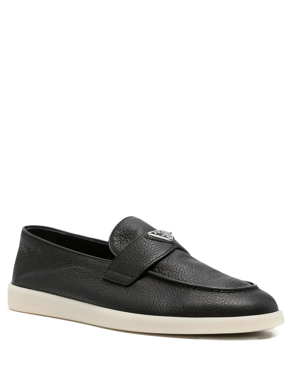 Prada Men Grained Leather Loafers PRADA